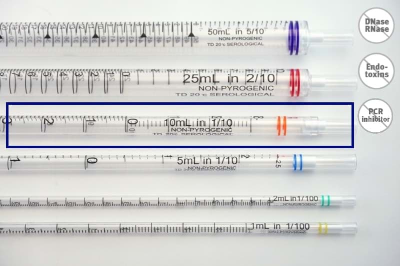 Picture of Serological Pipettes 10 ml Individual Wrapped, Sterile, Box of 200